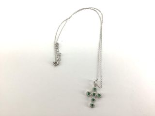 cadena plata 925mm con piedra con circonita 19 2.5cm