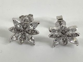 pendientes plata 925mm con piedra con circonita