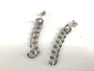 pendientes plata 925mm con piedra con circonita