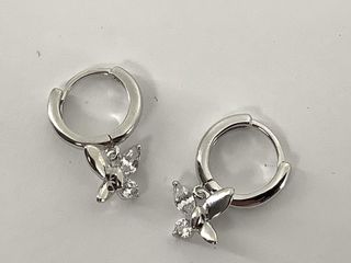 argollas plata 925mm con piedra con circonita