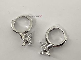 argollas plata 925mm con piedra con circonita