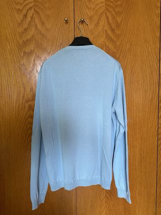 Jersey fino de rombos azul y blanco