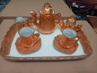 Tazas Bohemia con lámina de oro