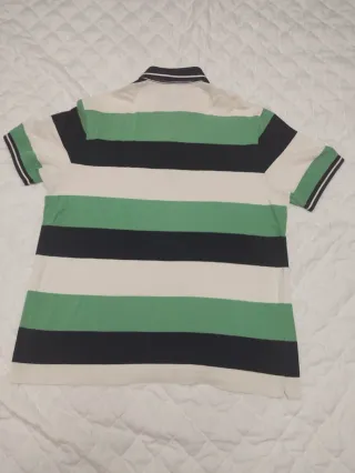 Polo Lacoste Talla XL Rayas Verde/Blanco