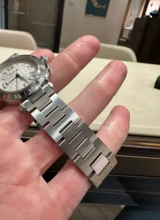 Reloj Cartier Pasha GMT Plata Blanco