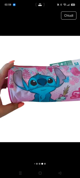 Astuccio Stitch Cilindrico 23 cm