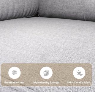 Sofá 2 plazas tela y madera