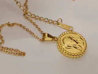 Collar medalla virgin acero inoxidable oro bañado