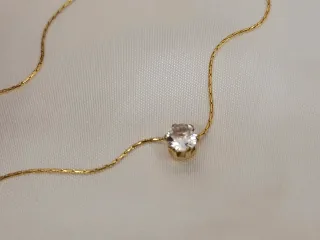 Collar circonita Bañado Oro 18K acero inoxidable