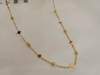 Collar con estrellas Acero Baño Oro 18K Estrellas