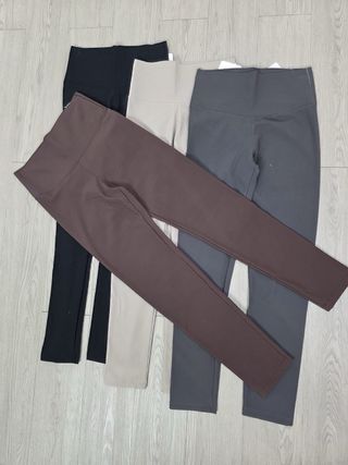 Leggings grises acanalados efecto guante - M/L
