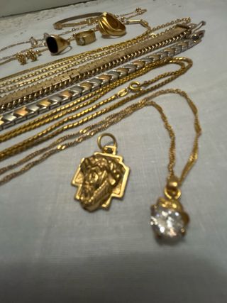 Lote bisutería antigua dorada