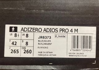 Adidas Adizero Adios Pro 4 Talla 42