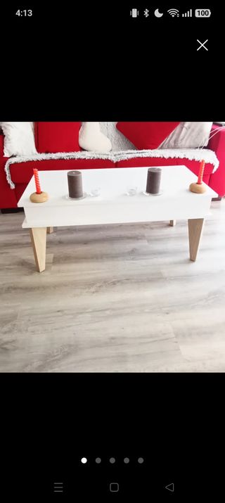 Mesa de centro elevable blanca