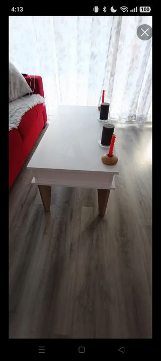 Mesa de centro elevable blanca