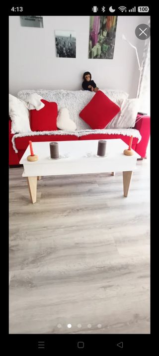 Mesa de centro elevable blanca