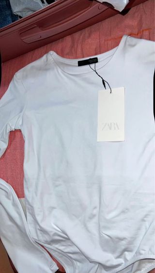 Suéter Zara Blanco Manga Larga