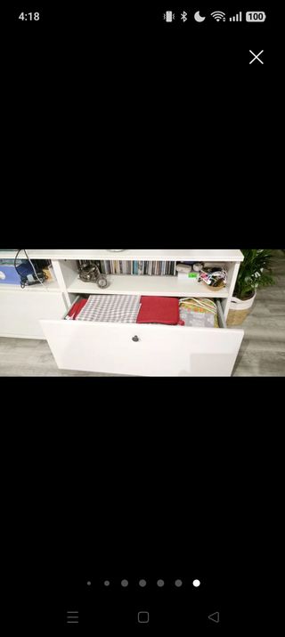 Vitrina y mueble TV madera y cristal