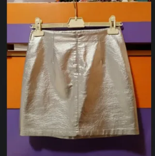 Falda plateada mini Talla S