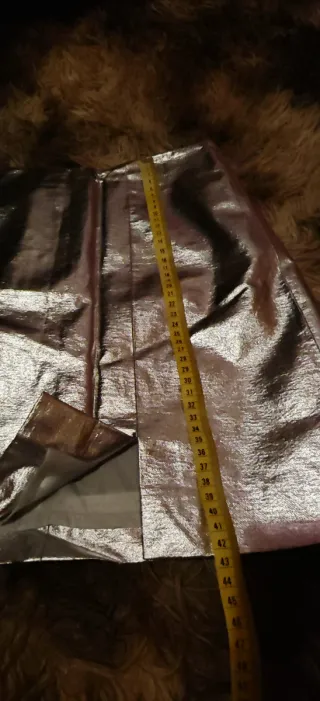 Falda plateada mini Talla S