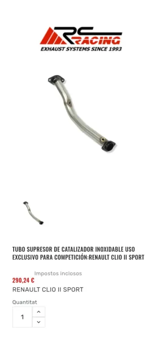 Supresor RC Racing Clio Sport 172