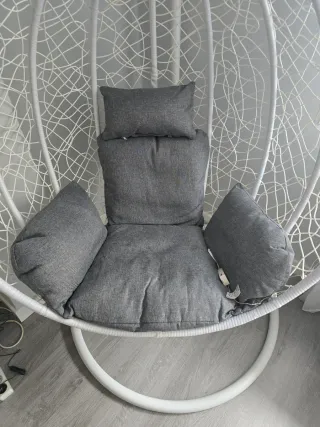 Sdraio Sospesa in Rattan Grigio