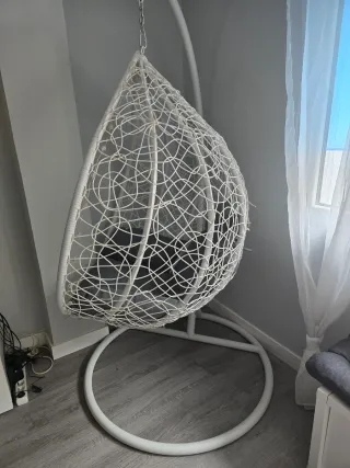 Sdraio Sospesa in Rattan Grigio