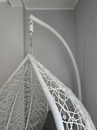 Sdraio Sospesa in Rattan Grigio