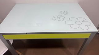 Mesa comedor cristal con 3 sillas