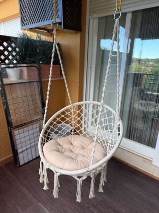 Sillón Colgante Macramé Beige