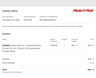 Patinete Eléctrico Negro