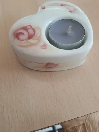 Portacandele Thun cuore ceramica