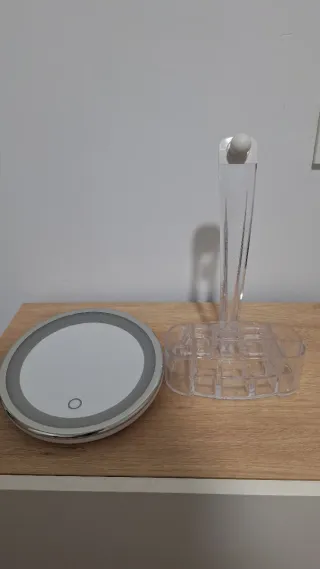 Espejo Tocador con Luz LED y Organizador