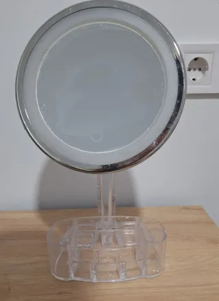 Espejo Tocador con Luz LED y Organizador