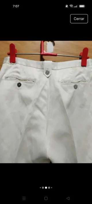 Pantalones Purificación García Blanco roto