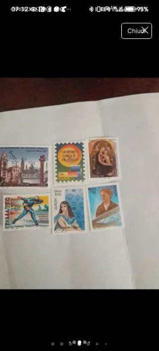 Lotto 6 francobolli 1995/96