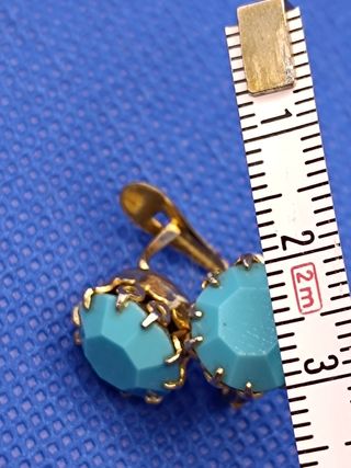 Pendientes Boton de Turquesa y Plata Ley 925