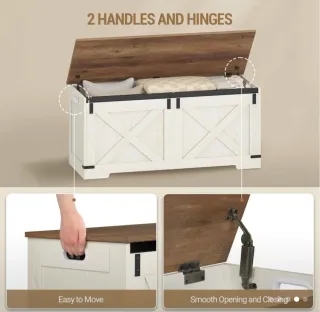 Baúl de Madera crema y Marrón