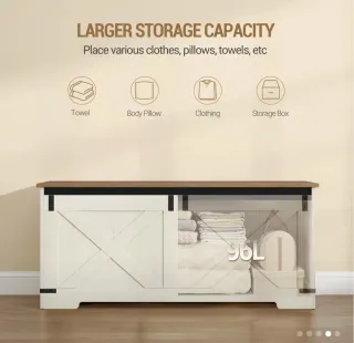 Baúl de Madera crema y Marrón