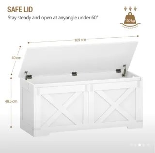 Baúl de Madera crema y Marrón