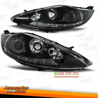 FAROS FORD FIESTA 08-12 LUZ DIURNA FONDO NEGRO