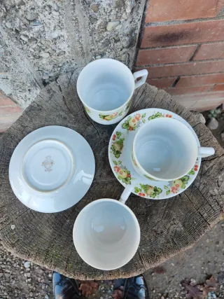 Set 3 Tazze da thè vintage in porcellana