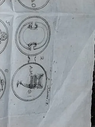 Grabado antiguo Monedas Greco Romanas