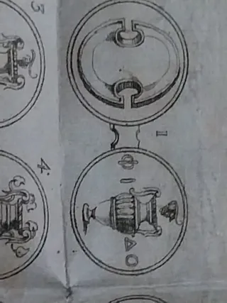 Grabado antiguo Monedas Greco Romanas