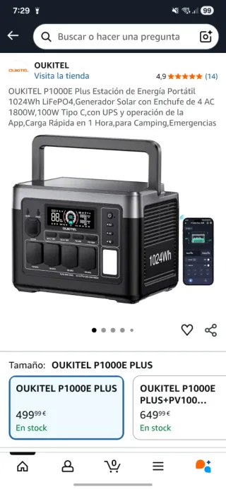 Estación de Energía OUKITEL P1000E PLUS