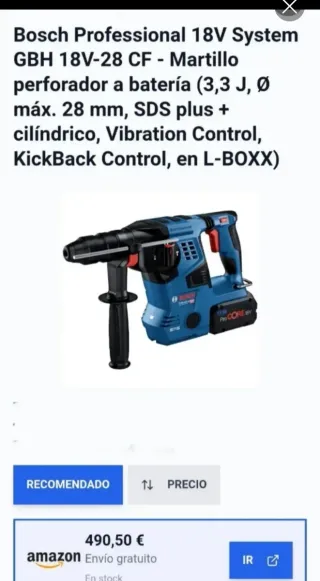 Martillo Perforador Bosch Professional 18V