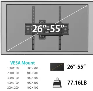 Staffa TV/Monitor da Muro 26-55 braccio girevole