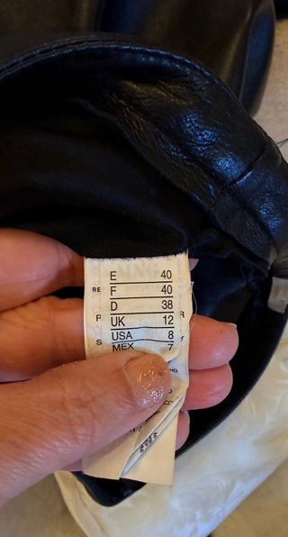 Pantalón Piel Mango Talla 40 Negro