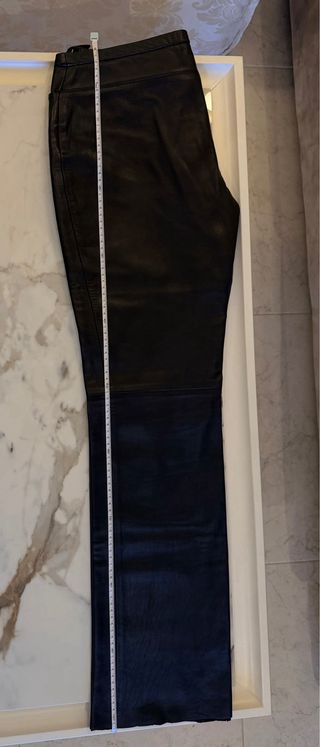 Pantalón Piel Mango Talla 40 Negro