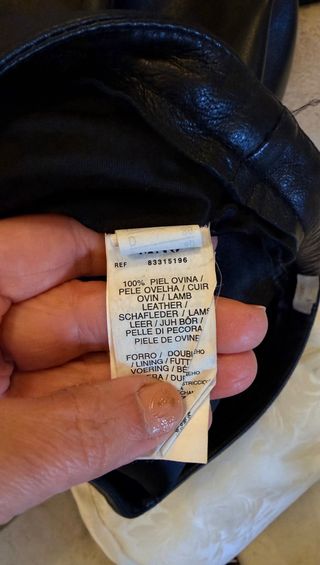 Pantalón Piel Mango Talla 40 Negro